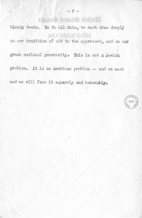 Speech of Senator Harry S. Truman at Chicago, Illinois