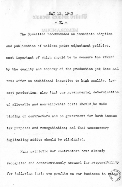 Speech of Senator Harry S. Truman Before the Southern Supply & Machinery Distributors at Cincinnati, Ohio