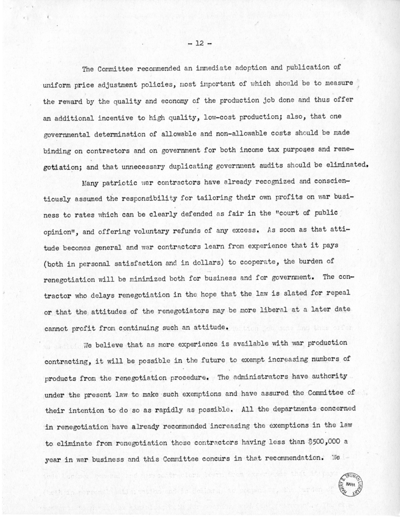 Speech of Senator Harry S. Truman Before the Meeting of the Executives' Club of Chicago at Chicago, Illinois