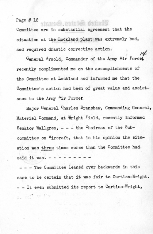 Draft Radio Speech of Senator Harry S. Truman Delivered at Shenandoah, Iowa