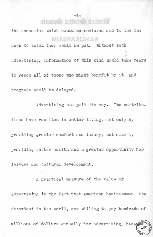 Speech of Senator Harry S. Truman at Chicago, Illinois