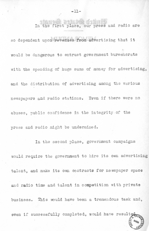 Speech of Senator Harry S. Truman at Chicago, Illinois
