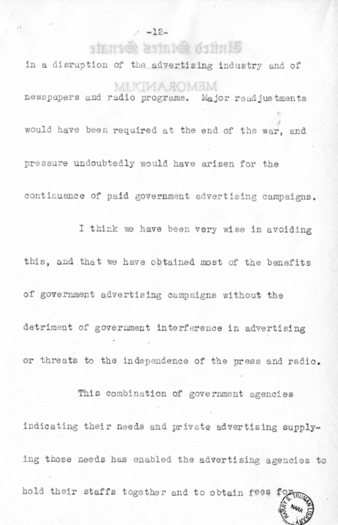 Speech of Senator Harry S. Truman at Chicago, Illinois