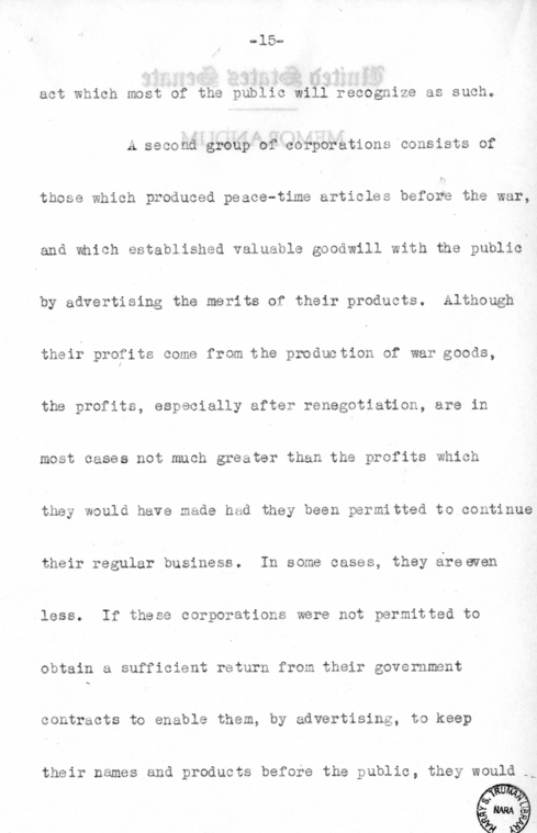 Speech of Senator Harry S. Truman at Chicago, Illinois