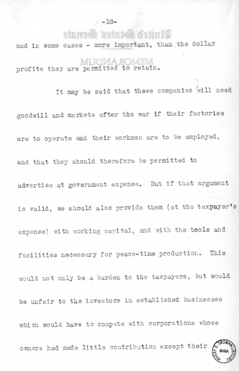 Speech of Senator Harry S. Truman at Chicago, Illinois