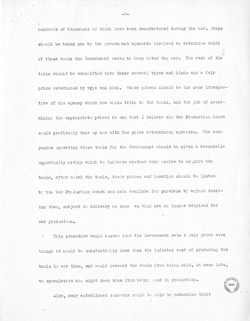 Speech of Senator Harry S. Truman Before the National Conference of the Society for Advancement of Management at New York, New York