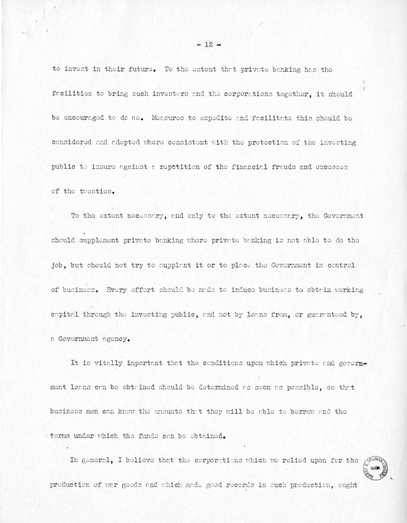Speech of Senator Harry S. Truman Before the National Conference of the Society for Advancement of Management at New York, New York