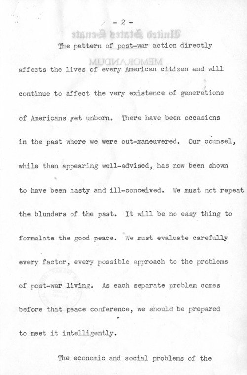 Speech of Senator Harry S. Truman at Philadelphia, Pennsylvania
