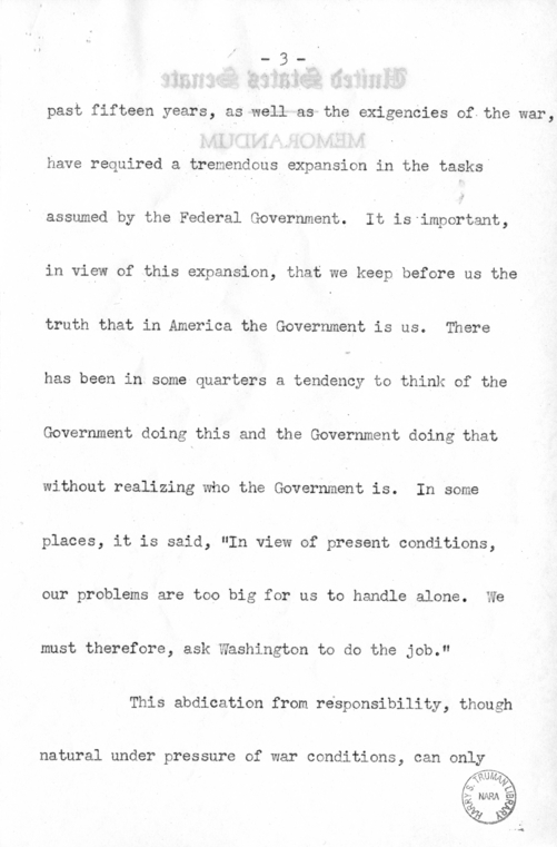 Speech of Senator Harry S. Truman at Philadelphia, Pennsylvania