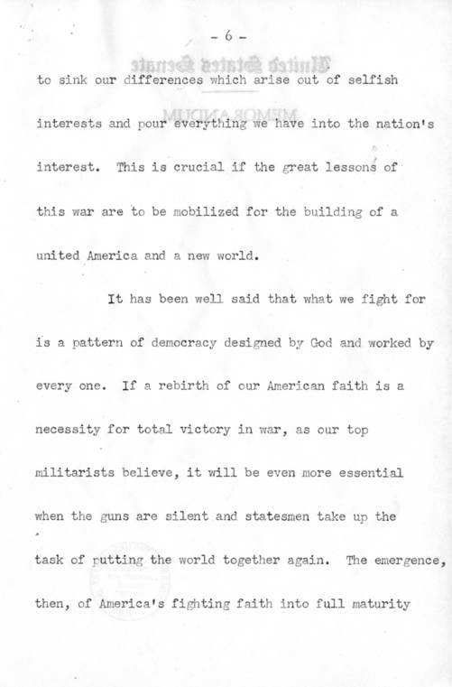 Speech of Senator Harry S. Truman at Philadelphia, Pennsylvania