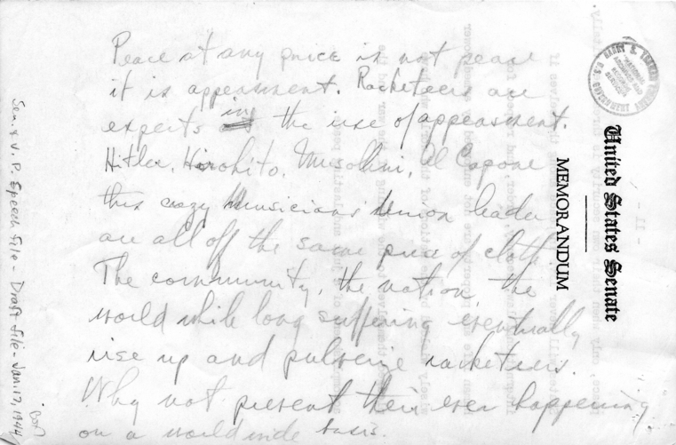 Speech of Senator Harry S. Truman at Philadelphia, Pennsylvania