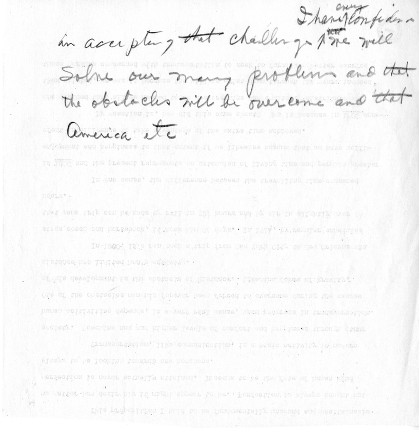 Draft Speech of Senator Harry S. Truman Before the Traffic Club of Baltimore, Maryland