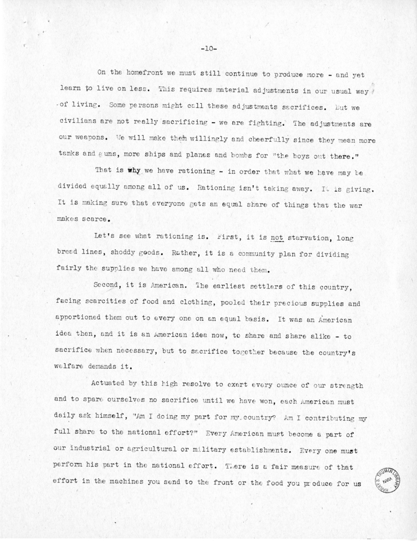 Speech of Senator Harry S. Truman at Jacksonville, Florida