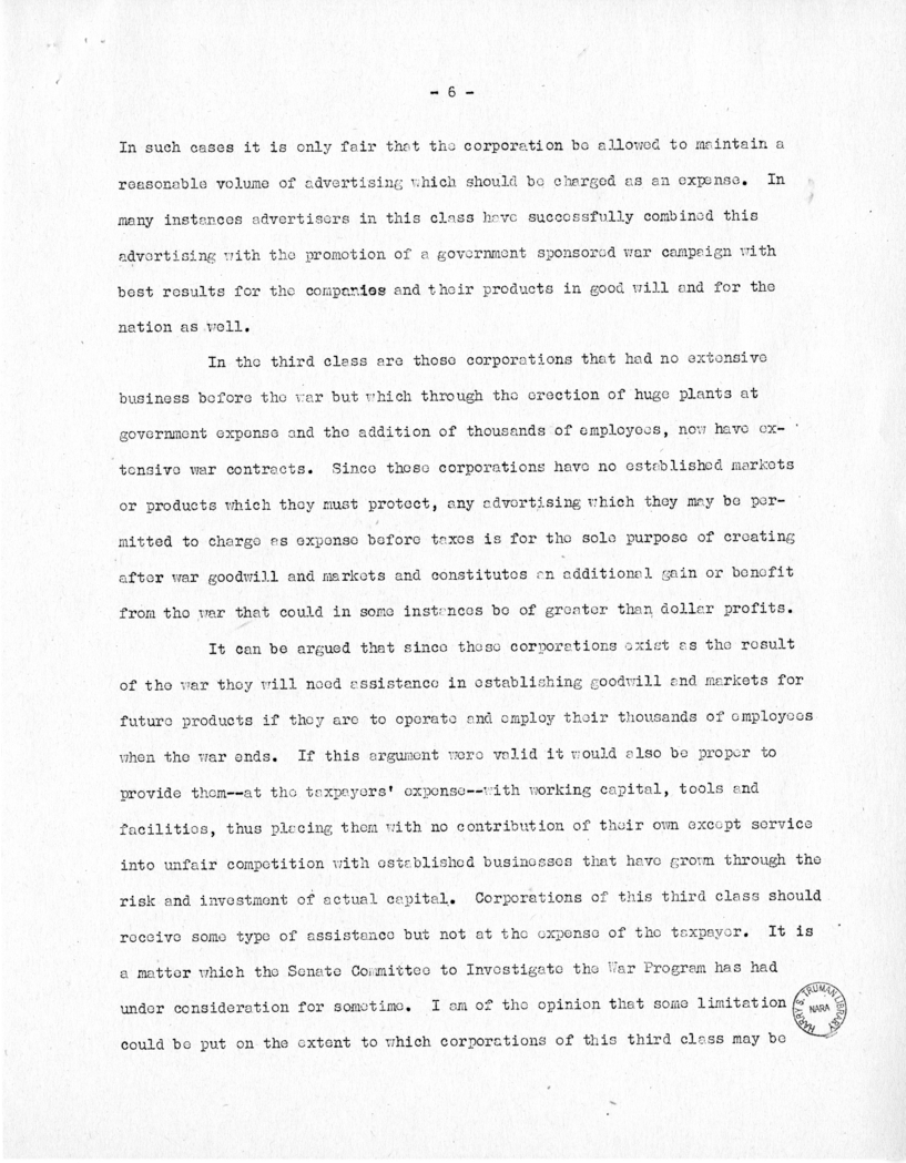 Speech of Senator Harry S. Truman at Milwaukee, Wisconsin
