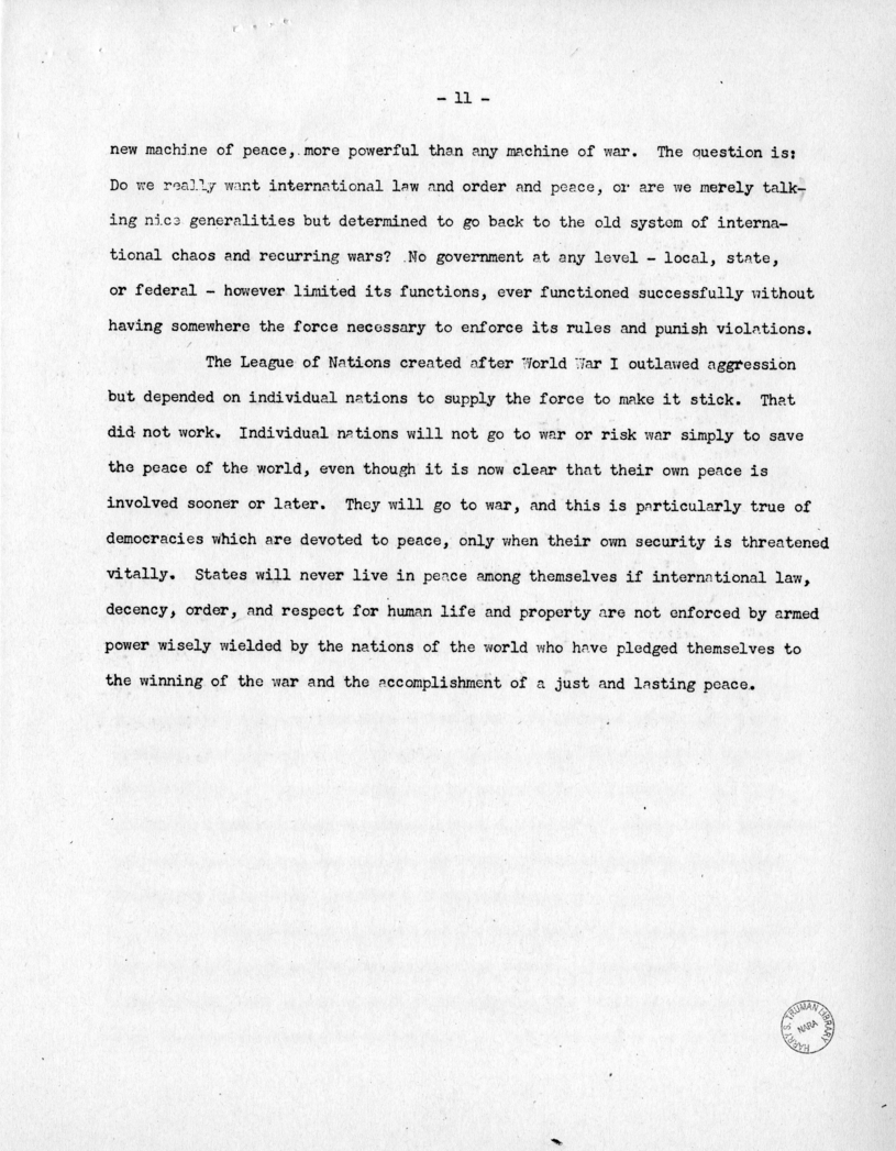 Speech of Senator Harry S. Truman at Trenton, New jersey