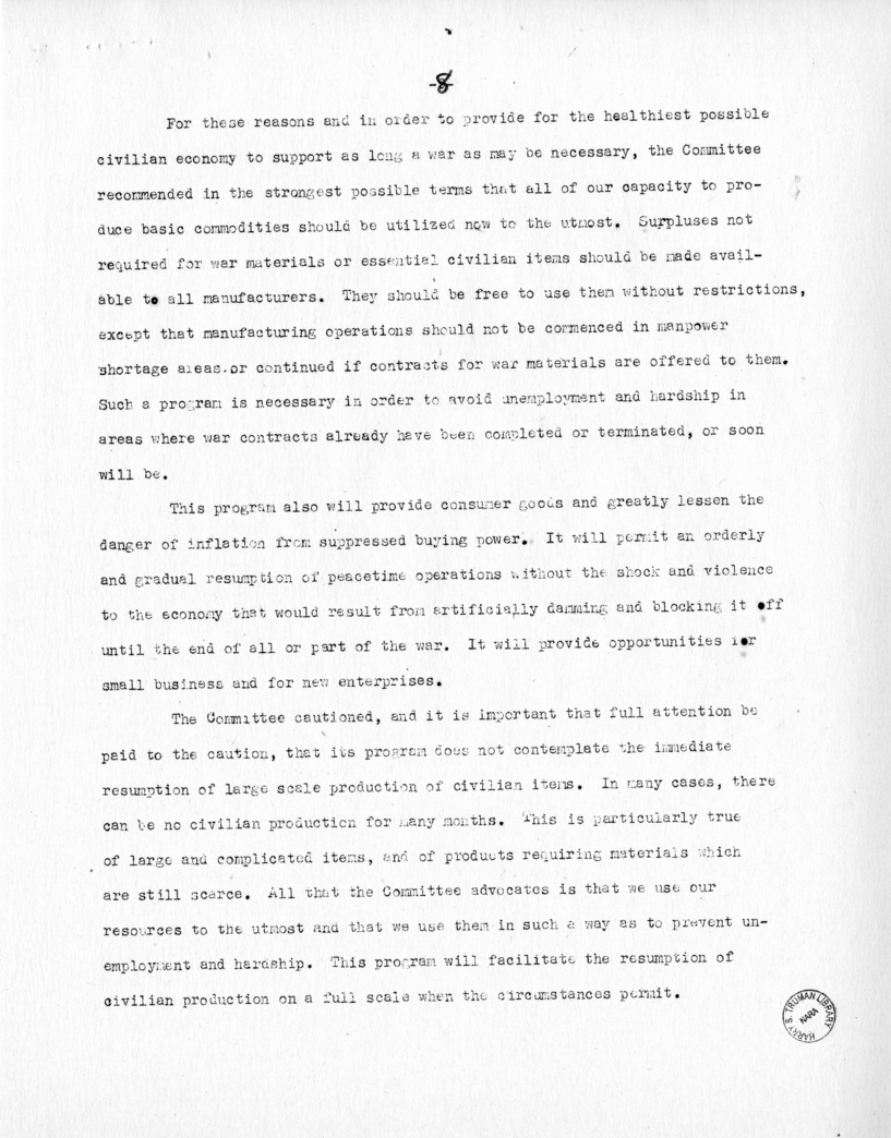 Speech of Senator Harry S. Truman at Before the Brooklyn Chamber of Commerce at Brooklyn, New York