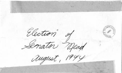 Note Regarding Election of Senator James Mead as Head of Truman Committee