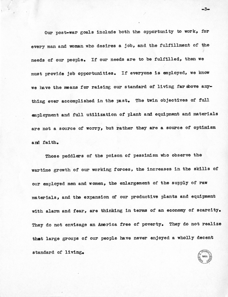 Speech of Vice Presidential Candidate Harry S. Truman