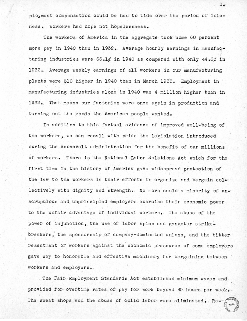 National Independent Committee for Roosevelt and Truman - Source Material