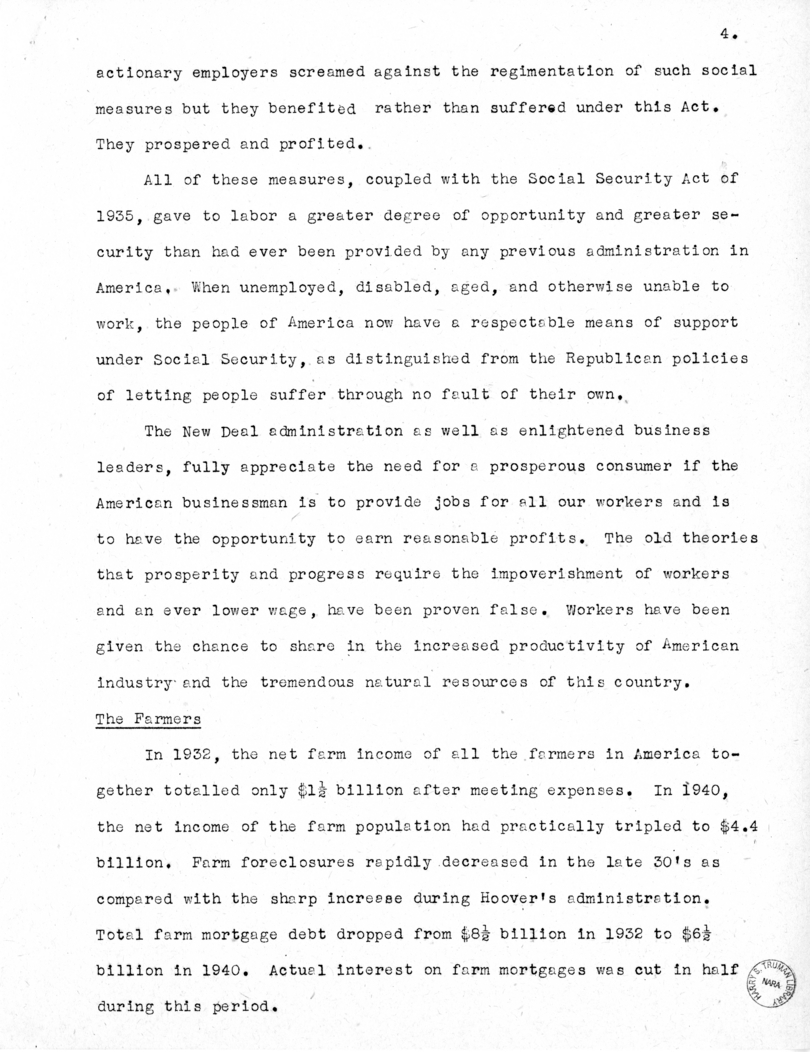 National Independent Committee for Roosevelt and Truman - Source Material