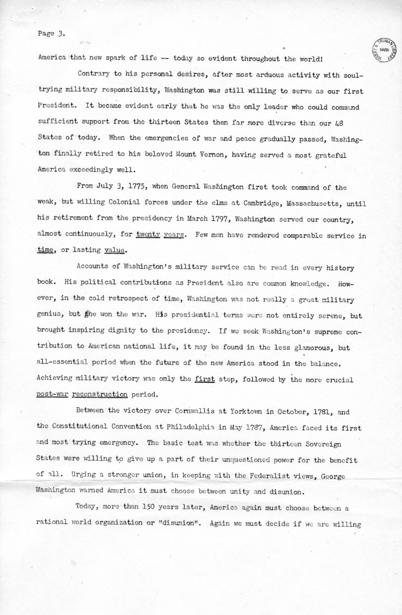 Press Release of Speech of Vice President Harry S. Truman at Jefferson City, Missouri