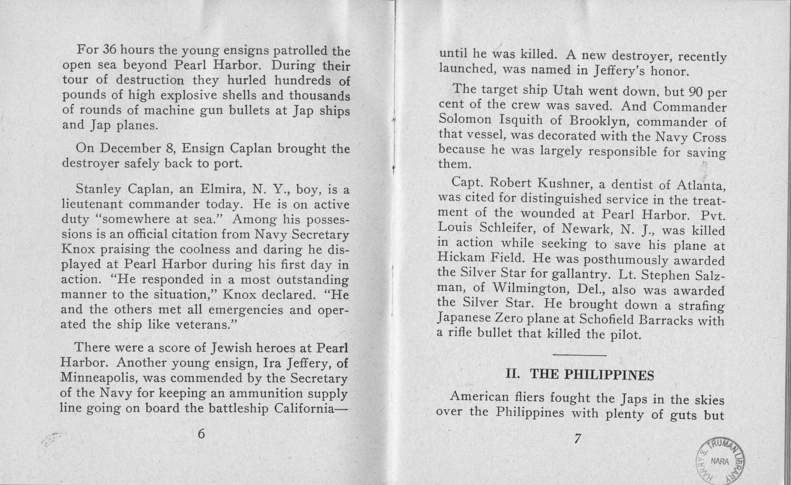 Booklet, Jewish Information Series No. 3, "In Freedom's Cause"