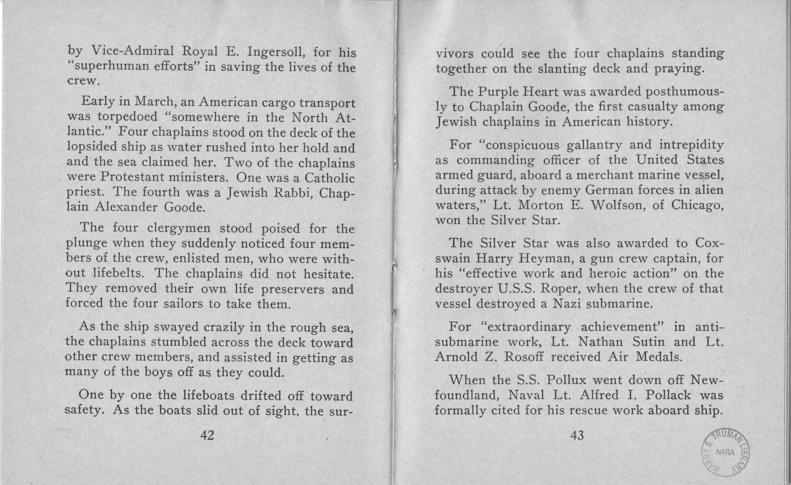 Booklet, Jewish Information Series No. 3, "In Freedom's Cause"