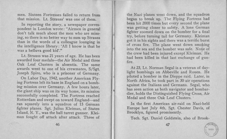 Booklet, Jewish Information Series No. 3, "In Freedom's Cause"