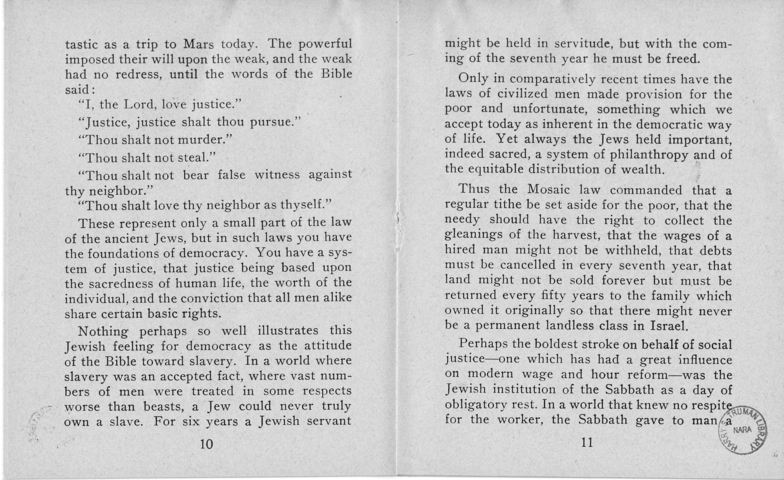 Booklet, Jewish Information Series No. 2, "Democracy and the Jew"