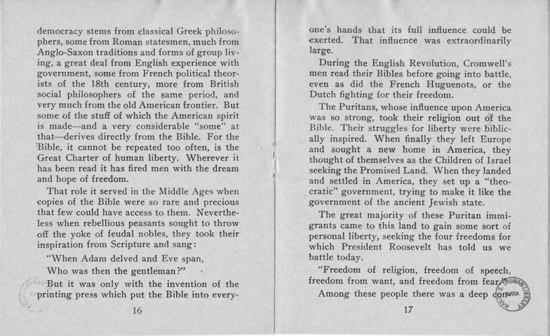 Booklet, Jewish Information Series No. 2, "Democracy and the Jew"