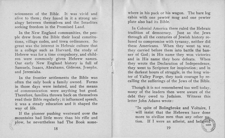 Booklet, Jewish Information Series No. 2, "Democracy and the Jew"