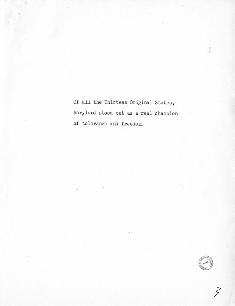 Reading Copy of Speech of Vice President Harry S. Truman in Baltimore, Maryland