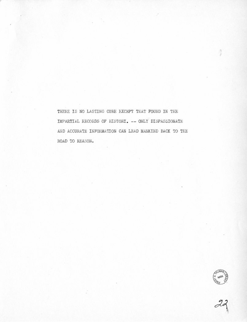 Reading Copy of Speech of Vice President Harry S. Truman in Baltimore, Maryland