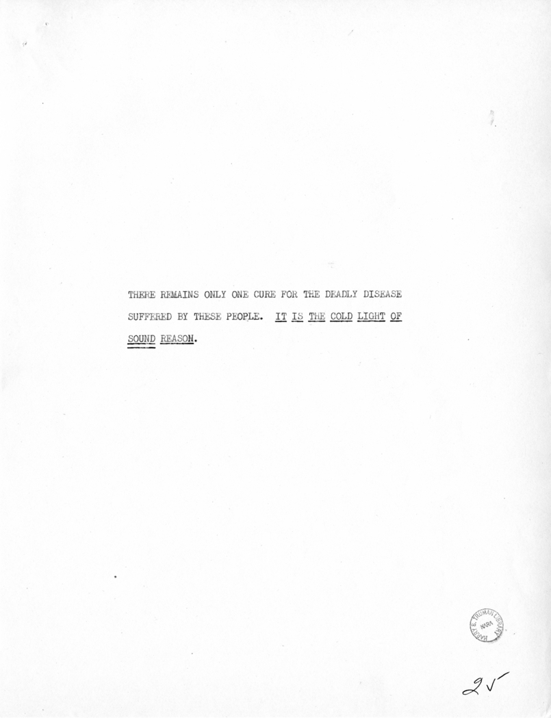 Reading Copy of Speech of Vice President Harry S. Truman in Baltimore, Maryland