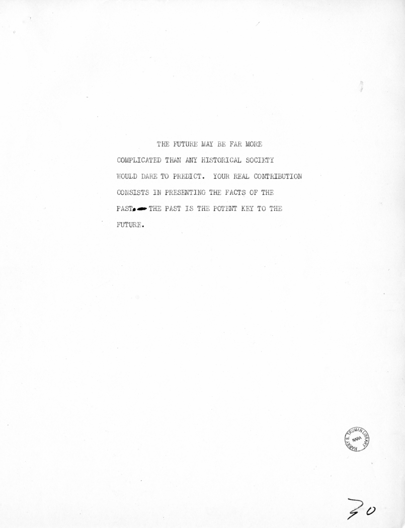 Reading Copy of Speech of Vice President Harry S. Truman in Baltimore, Maryland