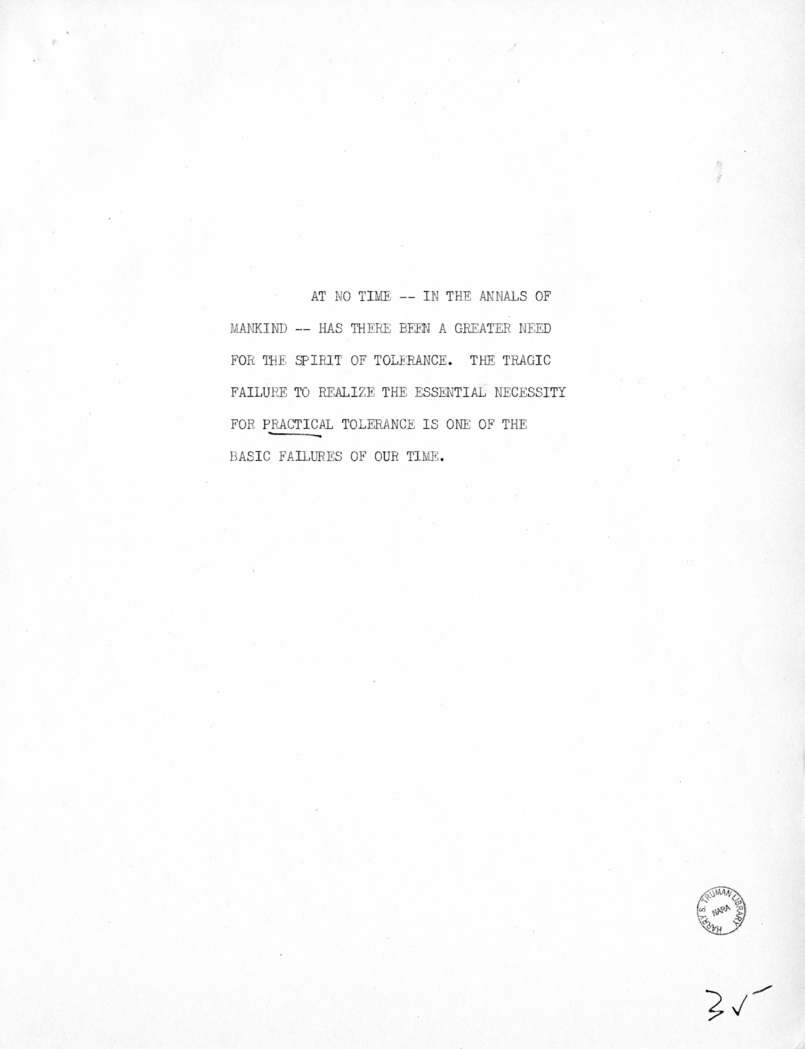 Reading Copy of Speech of Vice President Harry S. Truman in Baltimore, Maryland