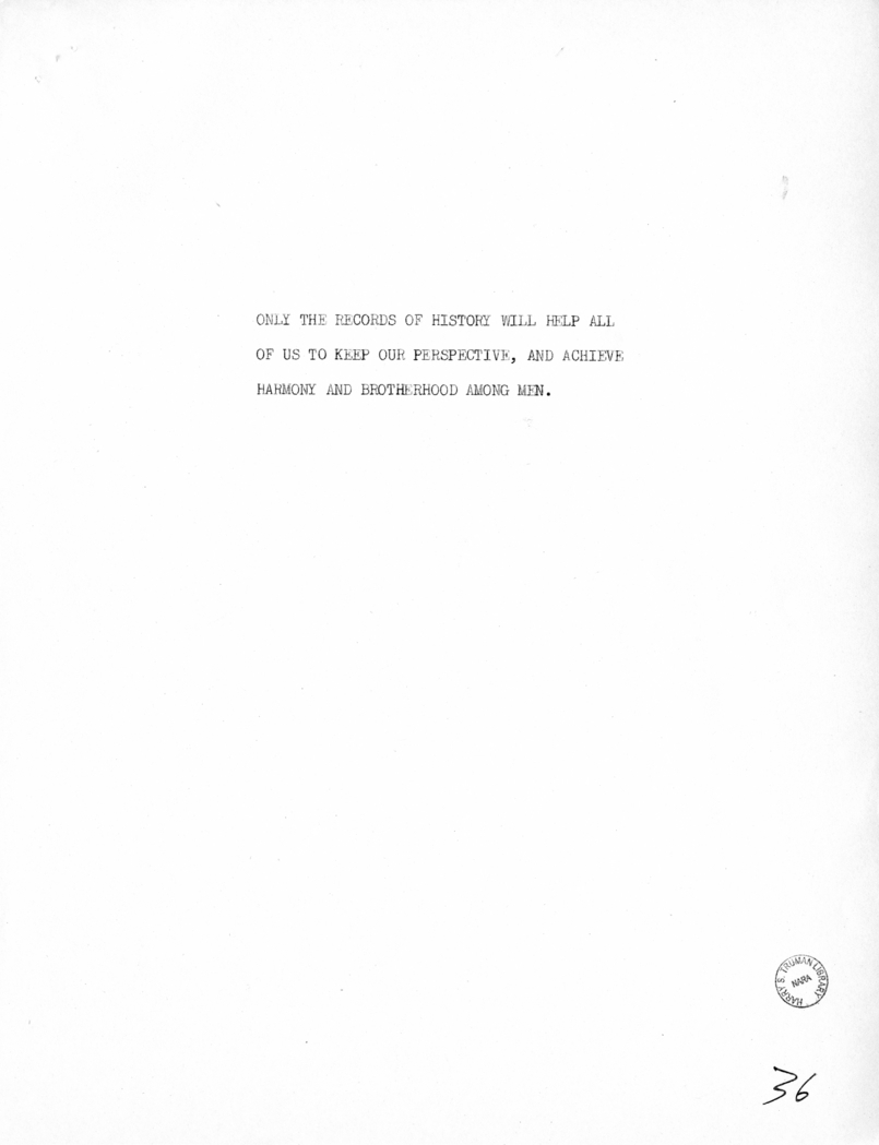 Reading Copy of Speech of Vice President Harry S. Truman in Baltimore, Maryland