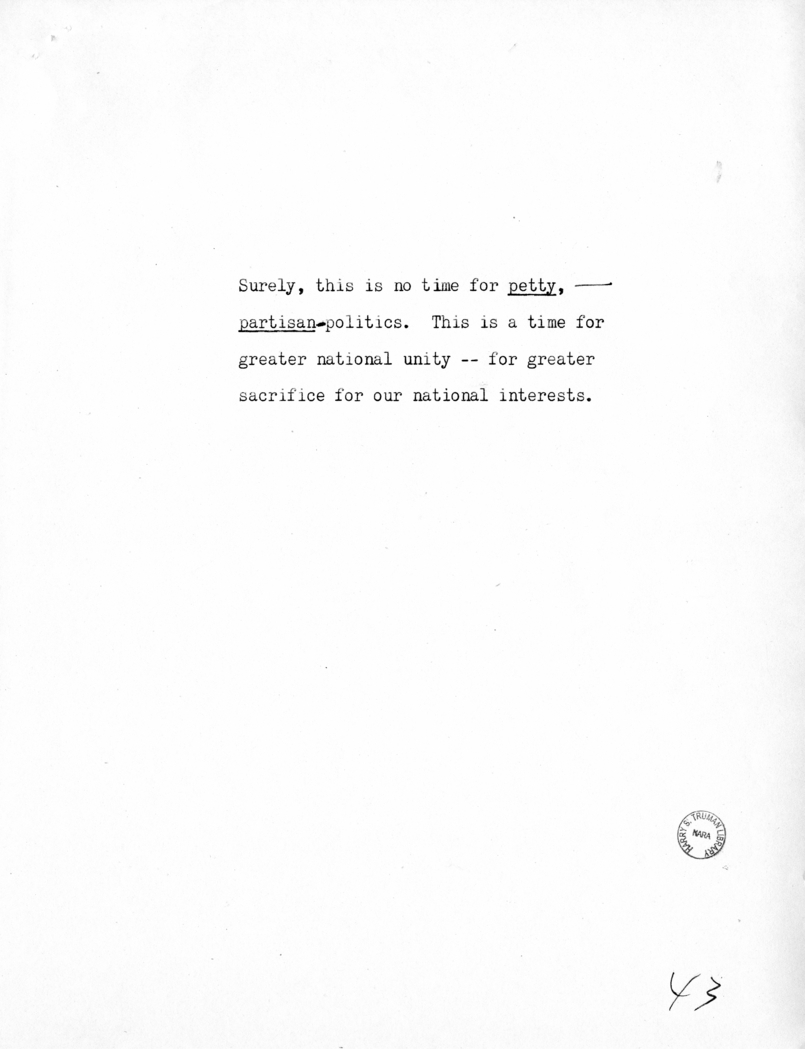 Reading Copy of Speech of Vice President Harry S. Truman in Baltimore, Maryland