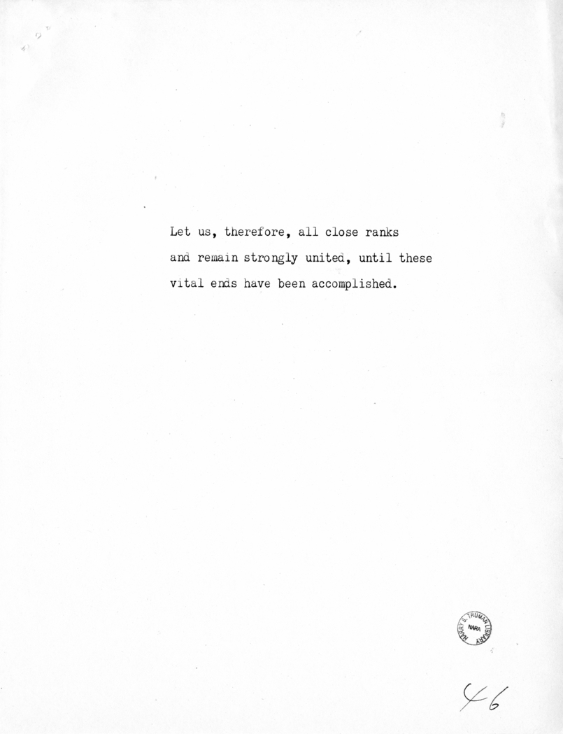 Reading Copy of Speech of Vice President Harry S. Truman in Baltimore, Maryland