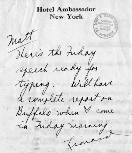 Draft Speech of Vice President Harry S. Truman for Jefferson Day Dinner, Washington, D. C.
