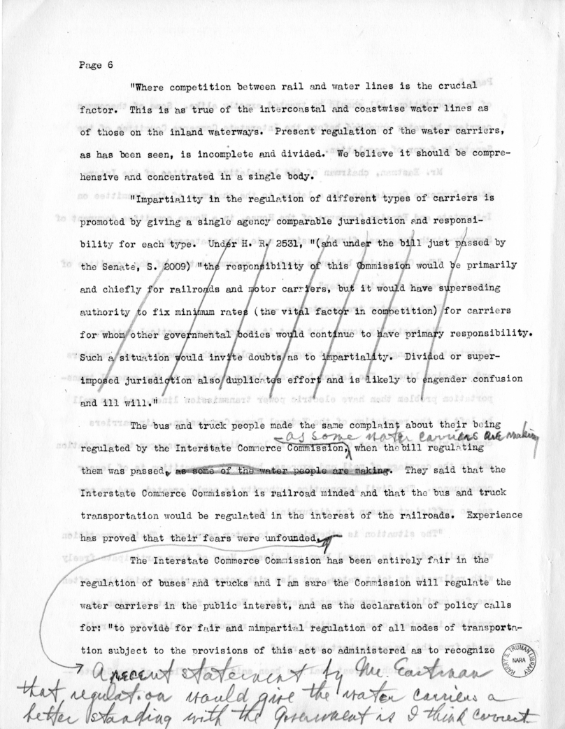 Draft Speech of Senator Harry S. Truman at New York City, New York