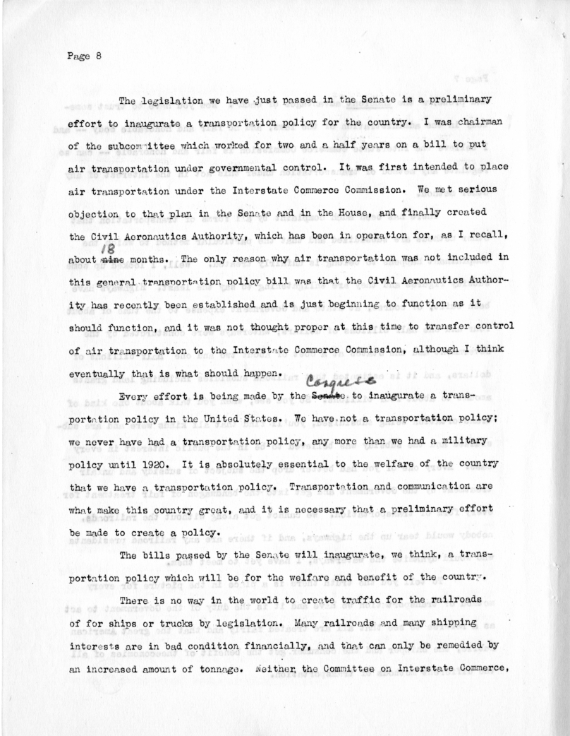 Draft Speech of Senator Harry S. Truman at New York City, New York