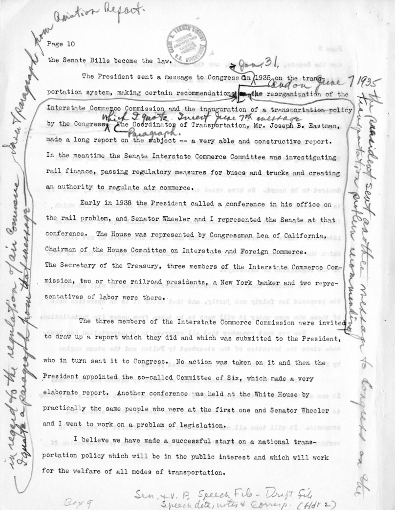 Draft Speech of Senator Harry S. Truman at New York City, New York