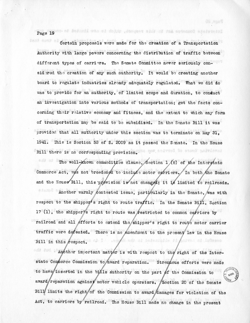 Draft Speech of Senator Harry S. Truman at New York City, New York