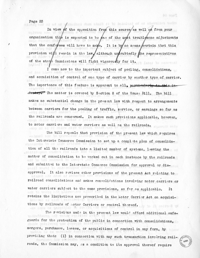 Draft Speech of Senator Harry S. Truman at New York City, New York