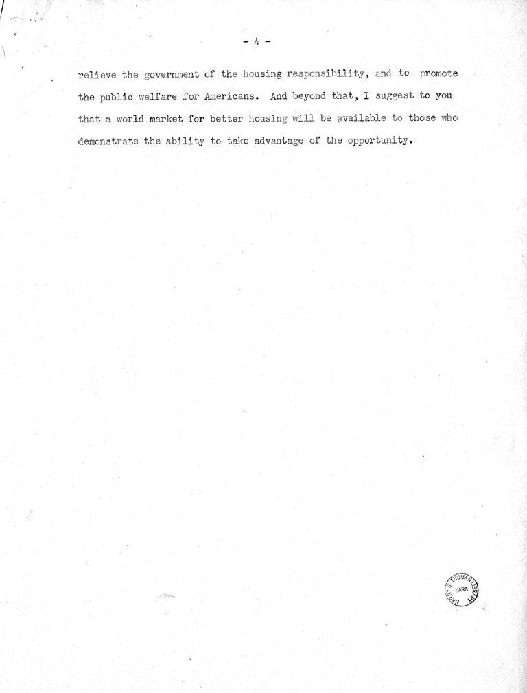 Speech of Senator Harry S. Truman