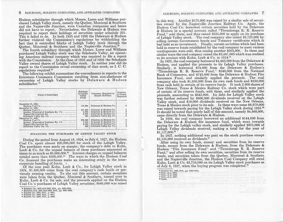 Additional Report of the Committee on Interstate Commerce Pursuant to S. Res. 71 (74th Congress) - Delaware & Hudson System-Purchases of Lehigh Valley and Wabash Stocks