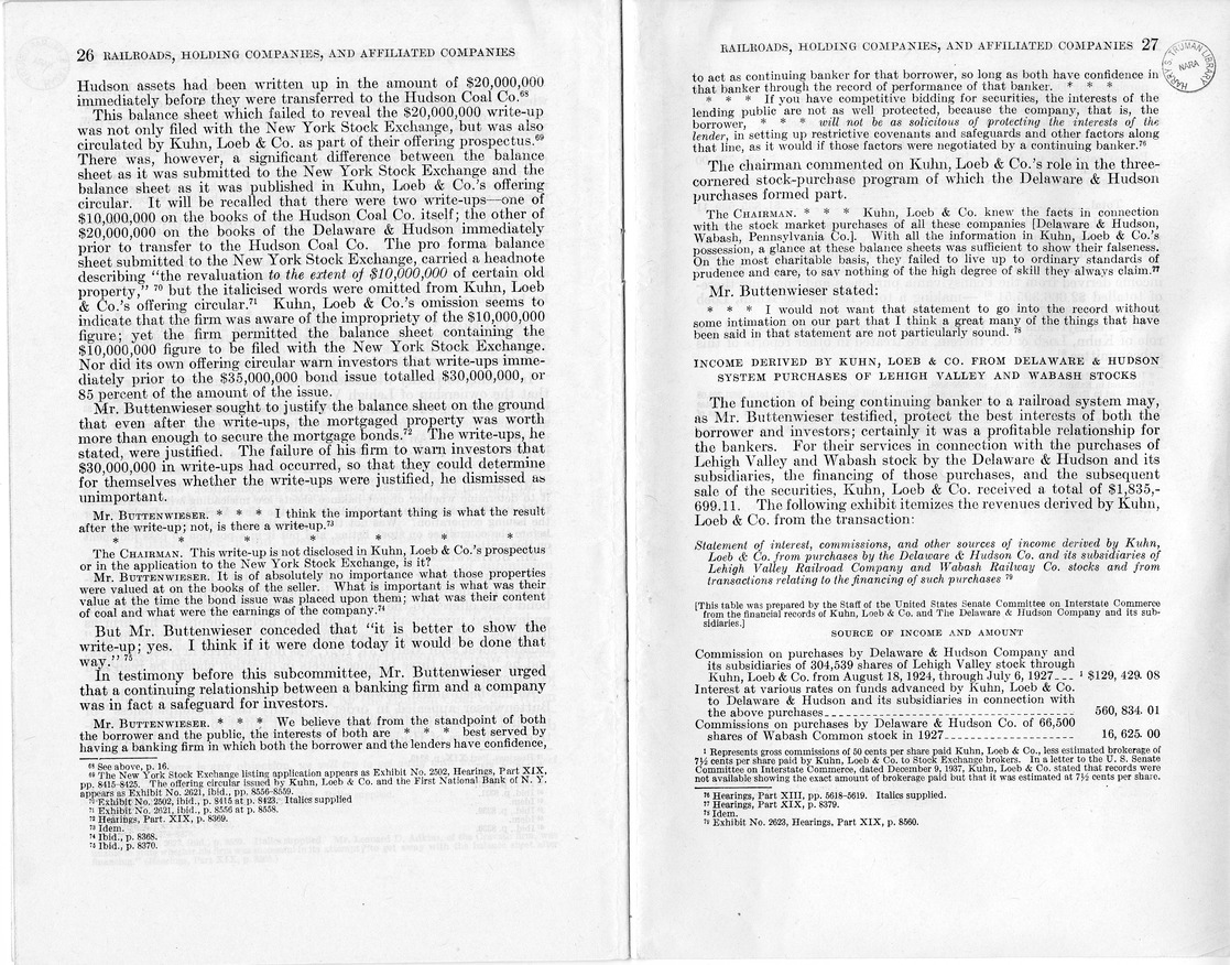 Additional Report of the Committee on Interstate Commerce Pursuant to S. Res. 71 (74th Congress) - Delaware & Hudson System-Purchases of Lehigh Valley and Wabash Stocks