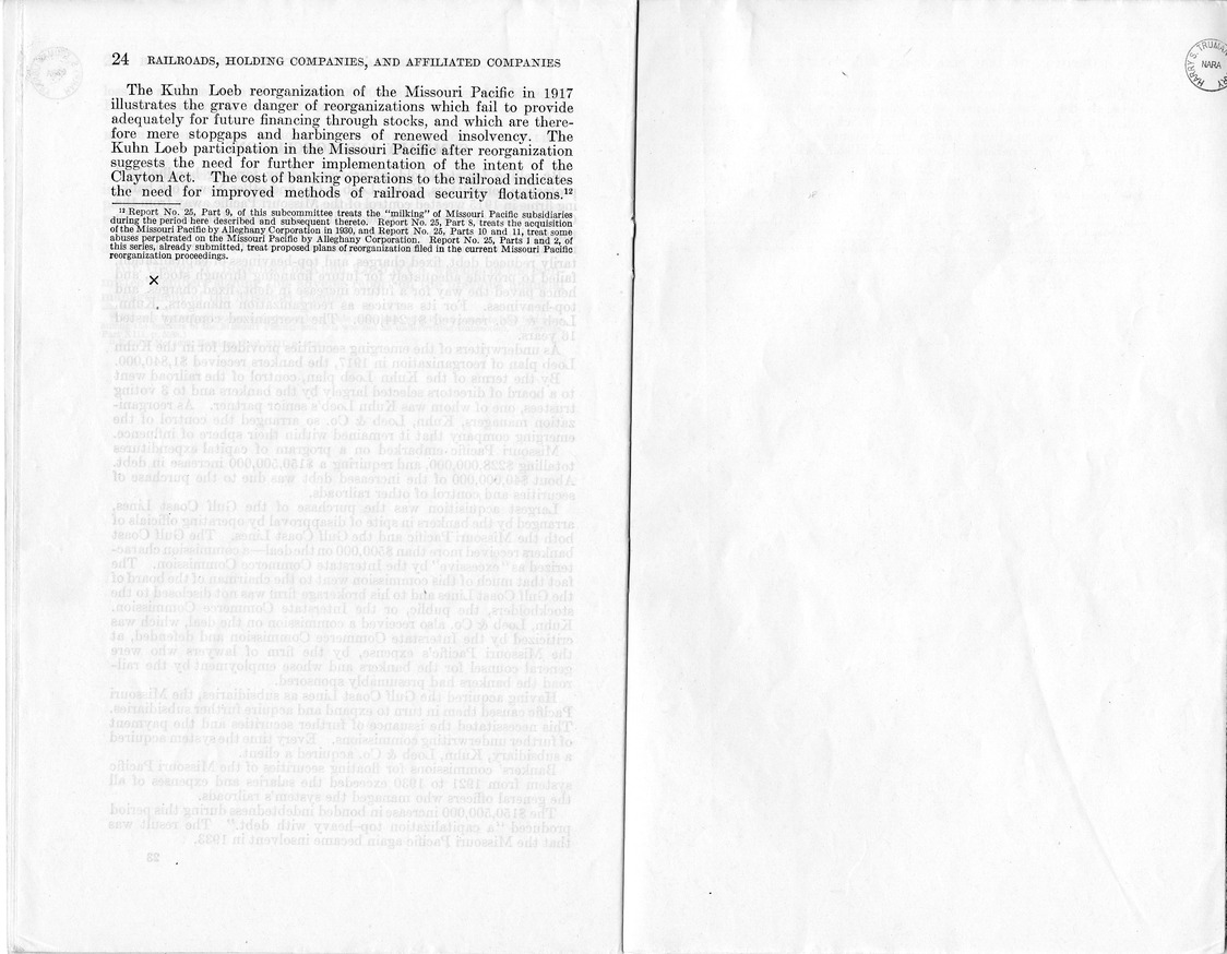 Additional Report of the Committee on Interstate Commerce - Missouri Pacific System: Reorganization, Expansion, and Financing, 1915-1930