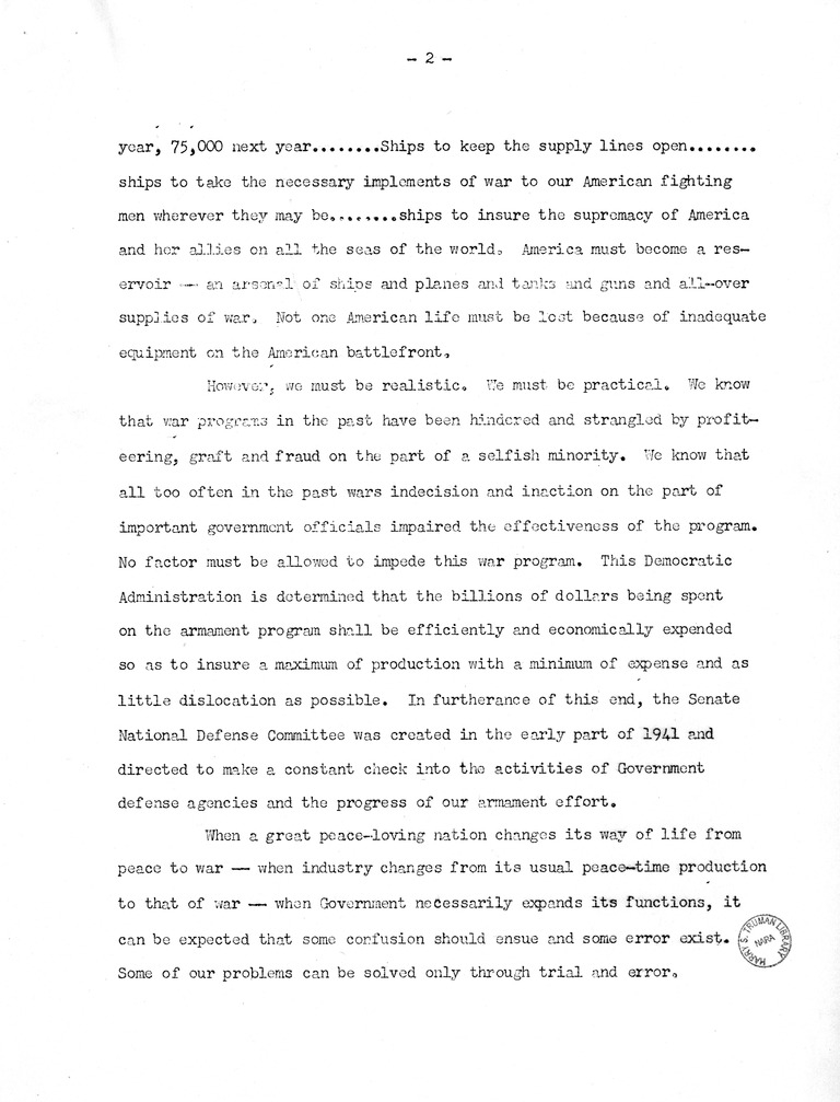 Speech of Senator Harry S. Truman at Lexington, Missouri